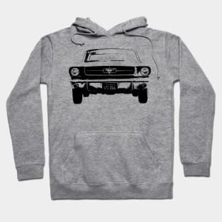 Mustang I Fastback 1964 Sketch Black Hoodie